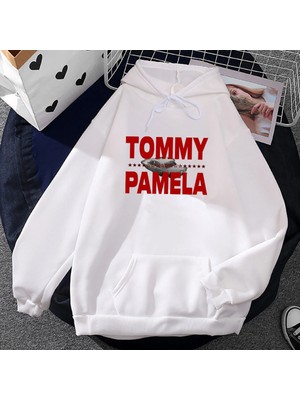 Tarzsokak Beyaz Unisex 2024ŞARKI Tommy ve Pamela Kapüşonlular Peso Pluma Kenia Os Grafik Kapşonlu