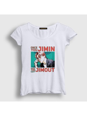 Presmono Kadın Beyaz Jimout K Pop Jimin Bts T-Shirt