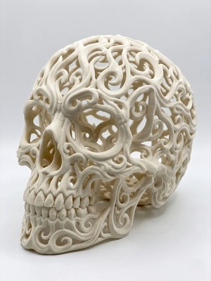 Yakamoz Atölye Voronoi Kuru Kafa 3D Baskı Dekoratif Obje Biblo Masaüstü Süs