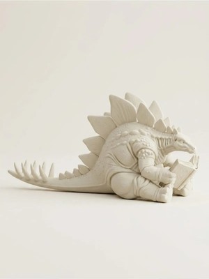 Yakamoz Atölye Kitap Okuyan Stegosaurus Dinozor Biblo 3D Baskı Dekoratif Kitaplık ve Masa Aksesuarı
