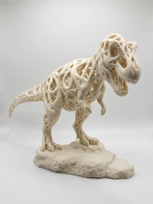 Yakamoz Atölye Voronoi T-Rex Dinozor 3D Baskı Dekoratif Obje Biblo Masaüstü Süs