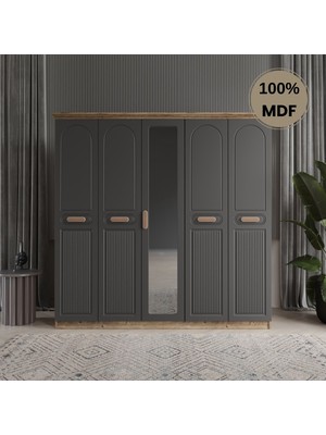 Flances Pera 5 Kapak Mdf Gardırop