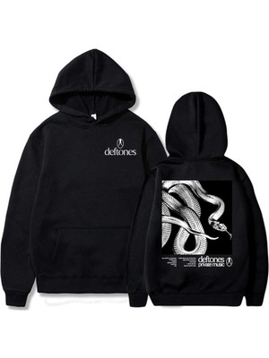 Tarzsokak Siyah Unisex Deftones Özel Müzik Kapüşonlular 2025 Albümü Grafik Baskı Sonbahar S