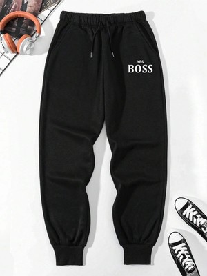 Tarzsokak Letter Graphic Drawstring Waist Pants