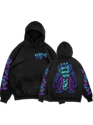 Tarzsokak Siyah Unisex Arcane Jinx Boom Maymun Kapüşonlular Video Oyunu