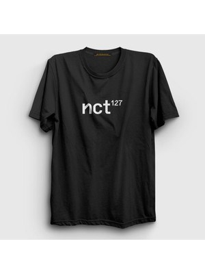 Presmono Unisex Siyah Logo K-Pop Nct 127 T-Shirt