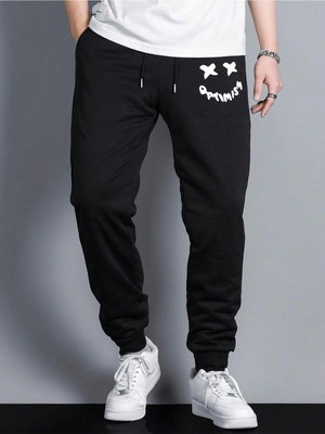 Tarzsokak Expression Print Drawstring Waist Eşofman Altı