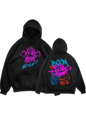 Tarzsokak Siyah Unisex Arcane Jinx Boom Maymun Kapüşonlular Video Oyunu