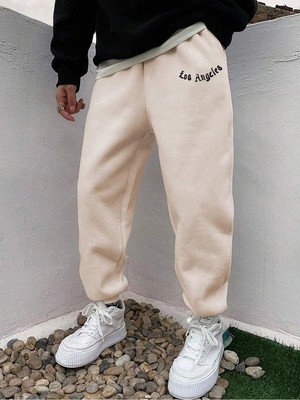 Tarzsokak Hypemode Letter Graphic Drawstring Waist Eşofman Altı