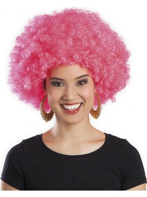 ALK Pembe Renk Kıvırcık Afro Bonus Peruk