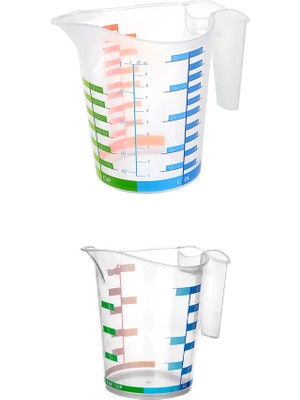 ALK Ölçü Kabı Dereceli Renkli 1000 ml + 500 ml Set