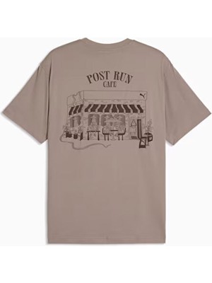 Puma Graphıc Puma Cafe Tee Erkek Günlük Tişört 63676281 Gri