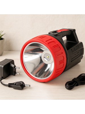 ALK 15W LED Şarjlı Uzun Menzilli 2'si 1 Arada El Feneri Projektör