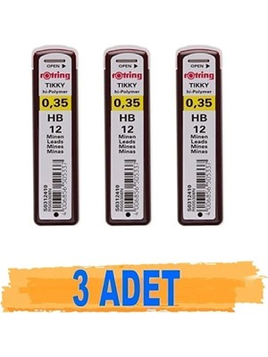 Rotring Min 0,35 mm Hb Versatil Kalem Ucu 3 Adet Hi Polymer Germany