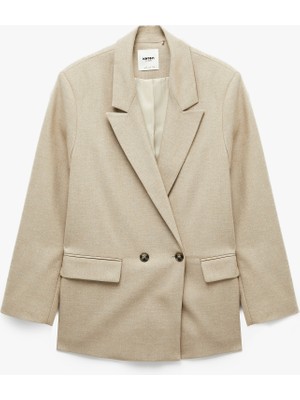 Koton Regular Fit Düğmeli Cep Detaylı Kruvaze Yaka Blazer Ceket
