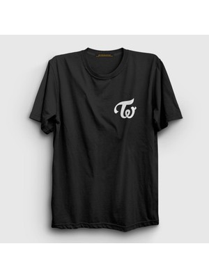 Presmono Unisex Siyah Logo K-Pop Twice T-Shirt
