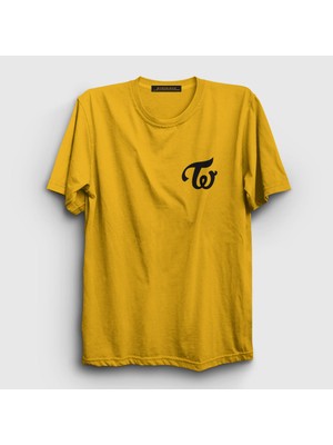 Presmono Unisex Sarı Logo K-Pop Twice T-Shirt