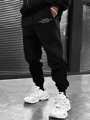 Tarzsokak Hypemode Slogan Graphic Drawstring Waist Eşofman Altı