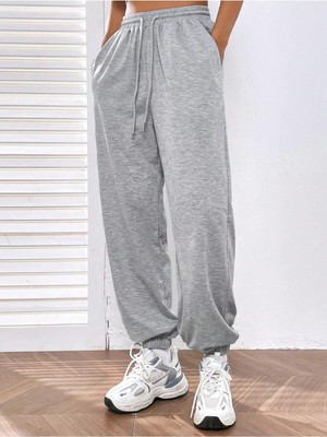 Tarzsokak Letter Graphic Elastic Waist 4 Mevsim Eşofman