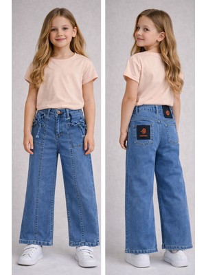 Noble Kids Kız Çocuk Denim Pantolon Mavi