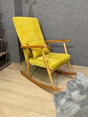 Asedia Trend Sarı Naturel  Sallanan Sandalye Dinlenme | Emzirme | Okuma Koltuğu