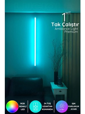 Luciole Rgb LED Strip Tube Light  Lambader Uzaktan Kumandalı Işık Lamba Ampül Aydınlatma Renkli Animasyonlu6