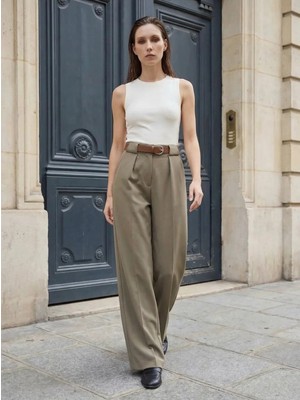 Moda Dess Pantalon - Haki - L