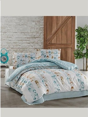 Kristal Terry Cotton Maviş Mint Nevresim Takımı Çift Kişilik