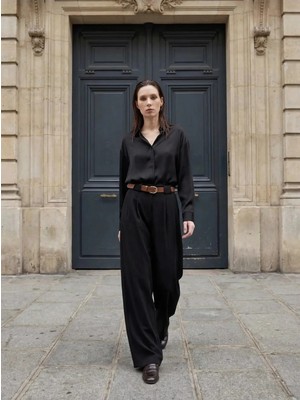 Moda Dess Pantalon - Siyah - L