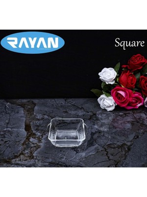 Square Tekli Kare Cam Kahvaltılık Kase ROYALEKS-81485
