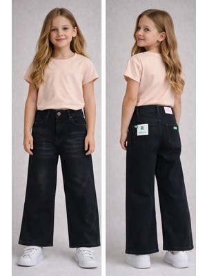 Noble Kids Kız Çocuk Siyah Denim Pantolon