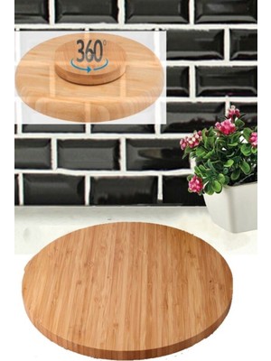Bambu Döner Standlı 30 cm Lüx Sunum Tabağ 28X28X3,5CM ROYALEKS-BLS3030DBNR