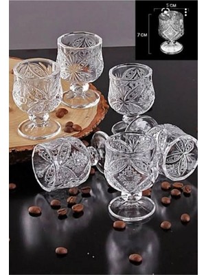 Kristal Kahve Yanı Bardağı 6lı ROYALEKS-R1720