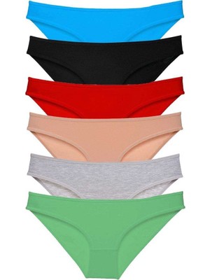 6 Adet Süper Eko Set Likralı Kadın Slip Külot Renk 2