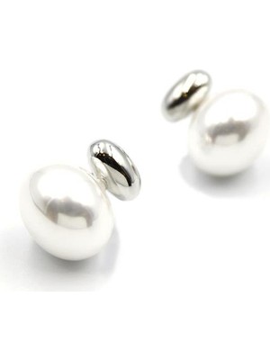 Oval Inci Küpe - Gümüş