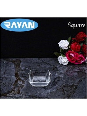 Square Tekli Kare Cam Kahvaltılık Kase ROYALEKS-25057