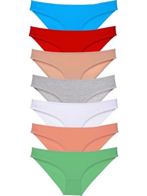 7 Adet Süper Eko Set Likralı Kadın Slip Külot Set 4