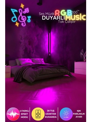 Luciole Partylight Rgb LED Işık – Sesle Senkron Renkli Kumandalı Gece Lambası / Lambader