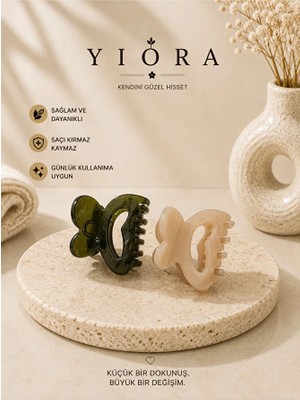 Yiora 2 Li Ithal Gold Yay Detaylı Sağlam Güçlü Tutuş 4 cm Mandal Toka
