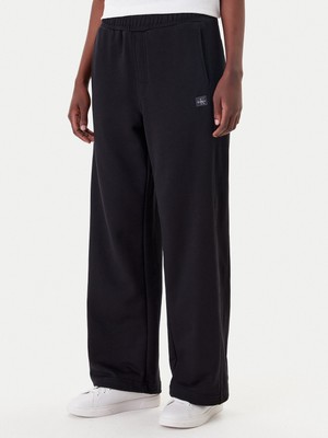 Calvin Klein Kadın Rahat Kalıp Beli Lastikli Pamuklu Geniş Paça Siyah Eşofman Altı LV047C249G-UB1
