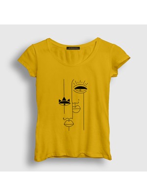 Presmono Kadın Sarı Lovers Valentine's Day Sevgililer Günü T-Shirt
