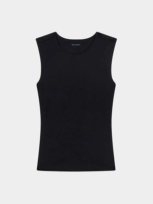 Armani Exchange Kadın Normal Kalıp Kolsuz Dokuma Kumaş Siyah T-Shirt XW002361 AF14668-UC001