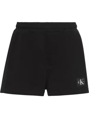 Calvin Klein Kadın Beli Lastikli Pamuklu Ck Logolu Siyah Şort LV047C250G-UB1