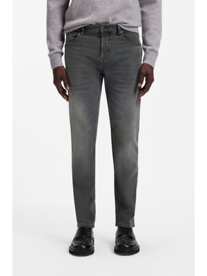 Boss Erkek Normal Kalıp Düz Paça Esnek Pamuklu Denim Gri Jeans 50570924-024