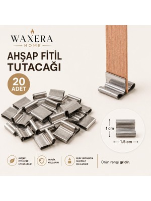 Waxera Home Ahşap Fitil Tutucu-20 Adet