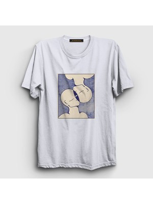 Presmono Unisex Beyaz Soul Mates Valentine's Day Sevgililer Günü T-Shirt