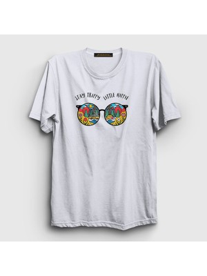 Presmono Unisex Beyaz Camper Kamp T-Shirt
