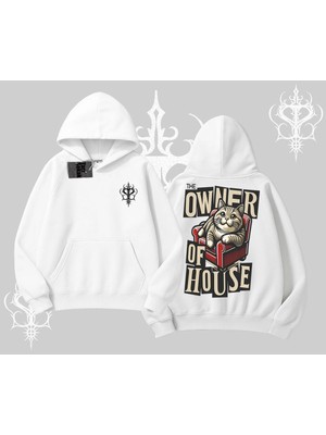 Tarzsokak The Owner Of House Kedi Arka Baskılı Kapşonlu Sweatshirt