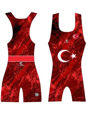 Cyber 2026 Zafer Desenli Erkek Güreş Mayosu