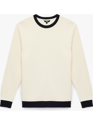 Koton Uzun Kollu Pamuklu Renk Kontrastlı Bisiklet Yaka Sweatshirt